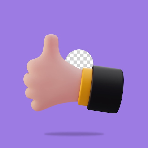 3d render hand like icon isolated