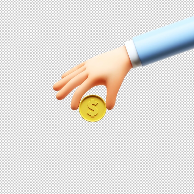 3d render hand motion trendy cartoon hands