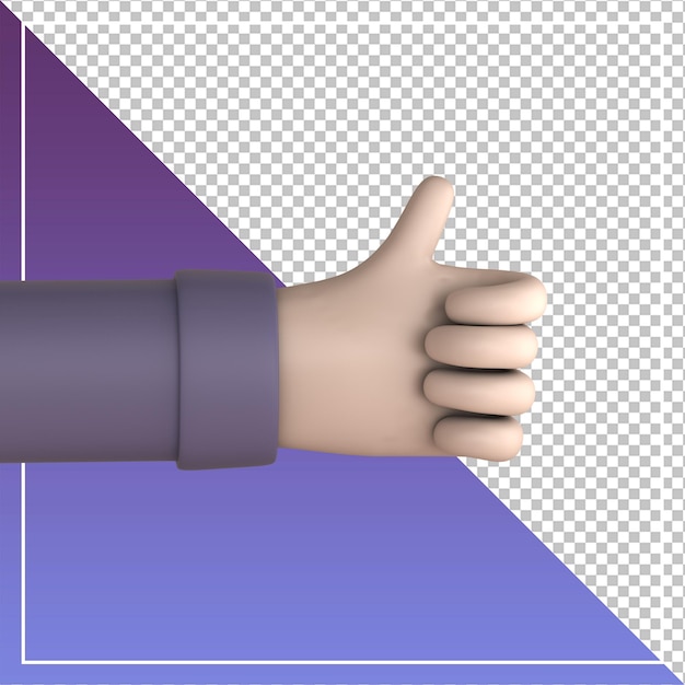 3d render hand with giving a thumbs up