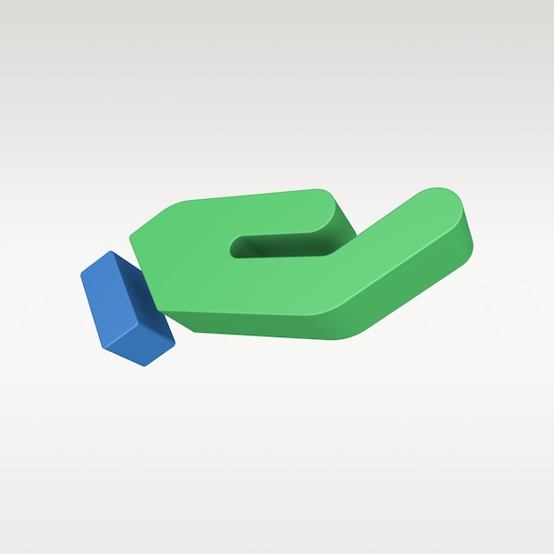 3D Render Handgebaar Pictogram - Symbool