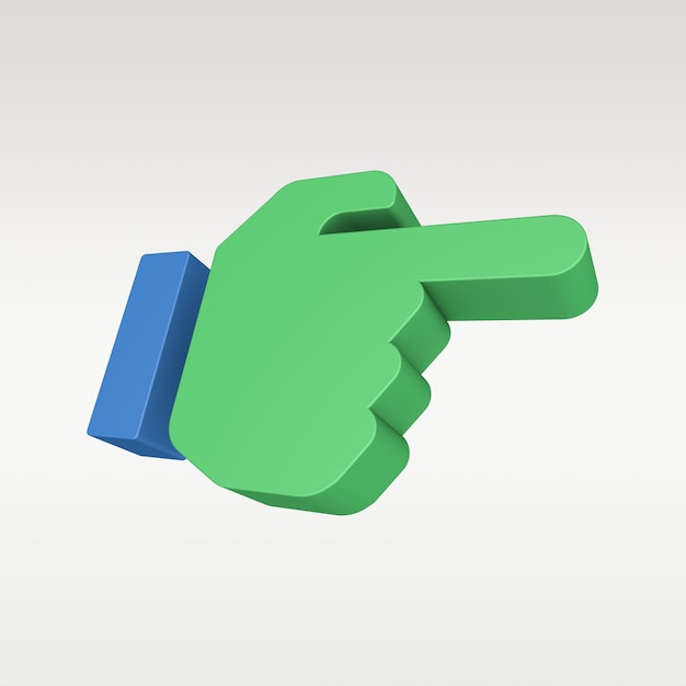 3D Render Handgebaar Pictogram - Symbool