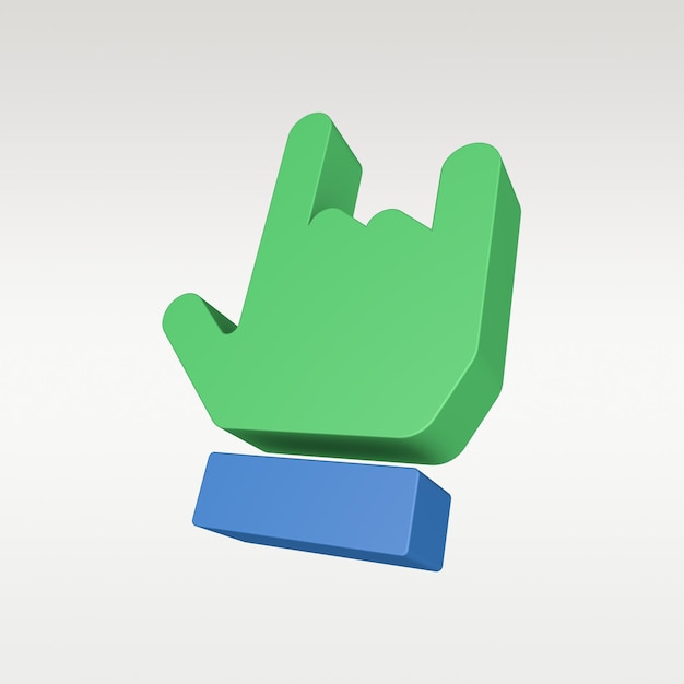 3D Render Handgebaar Pictogram - Symbool