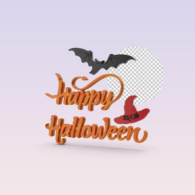 PSD 3d render happy happy halloween