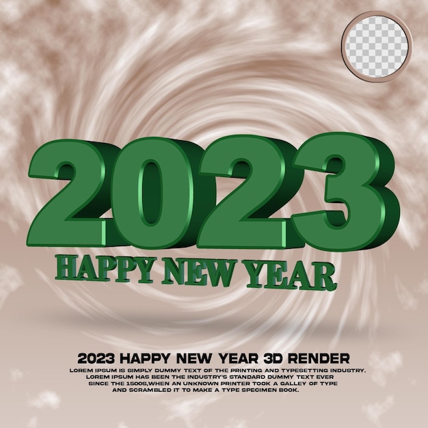 PSD 3d render happy new year of 2023  psd