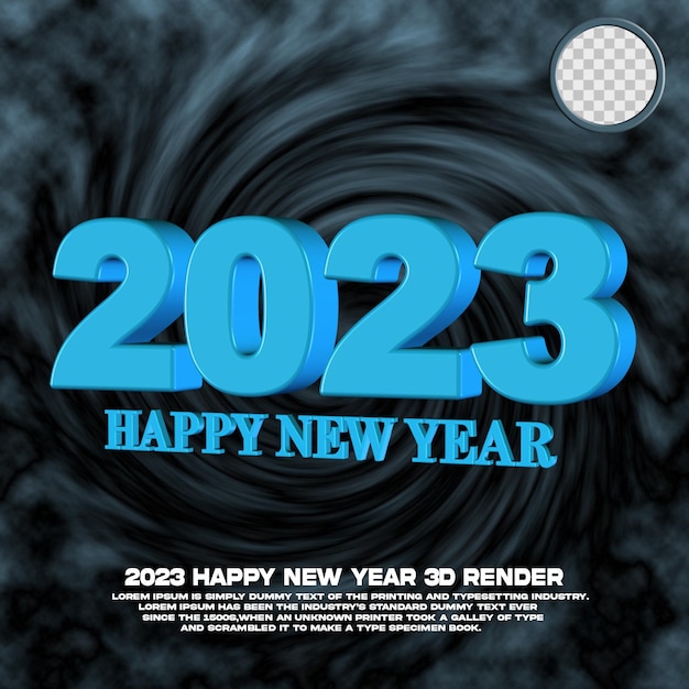 PSD 3d render happy new year of 2023  psd