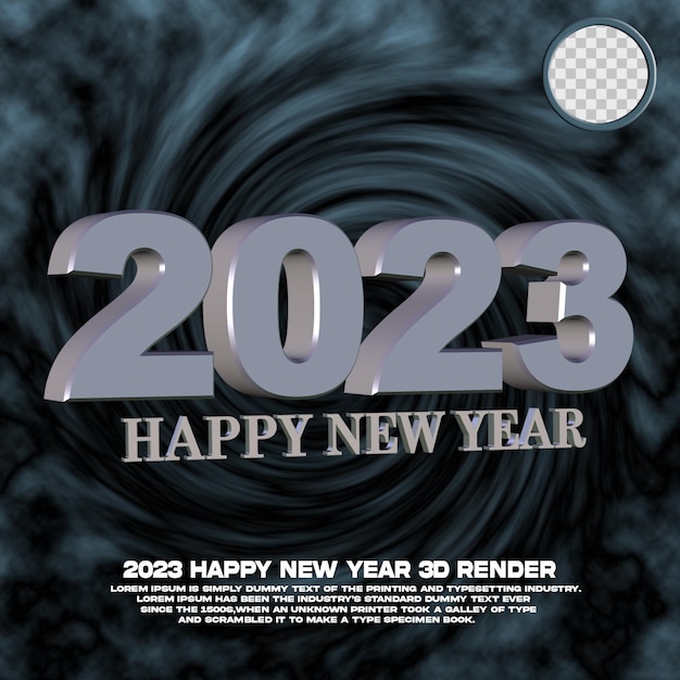 PSD 3d render happy new year of 2023  psd