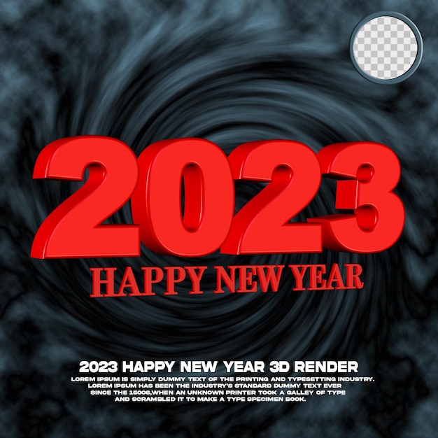 PSD 3d 렌더링 2023년 새해 복 많이 받으세요 psd