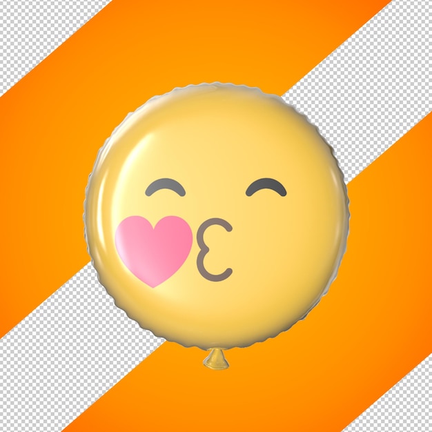3d render hart emoji ballon