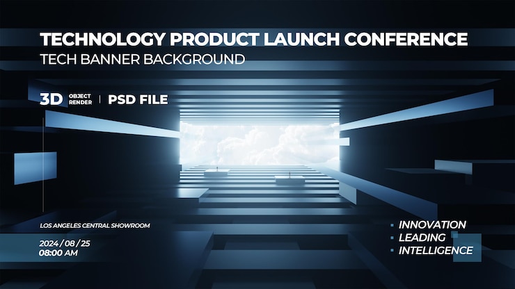 PSD 3d render hd kv tech poster