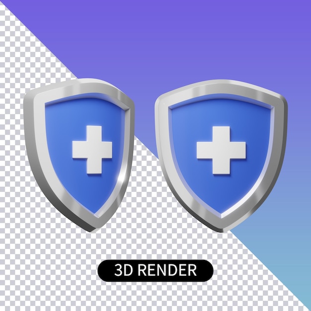 3d render health protection shield