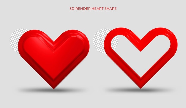 3d rendono a forma di cuore