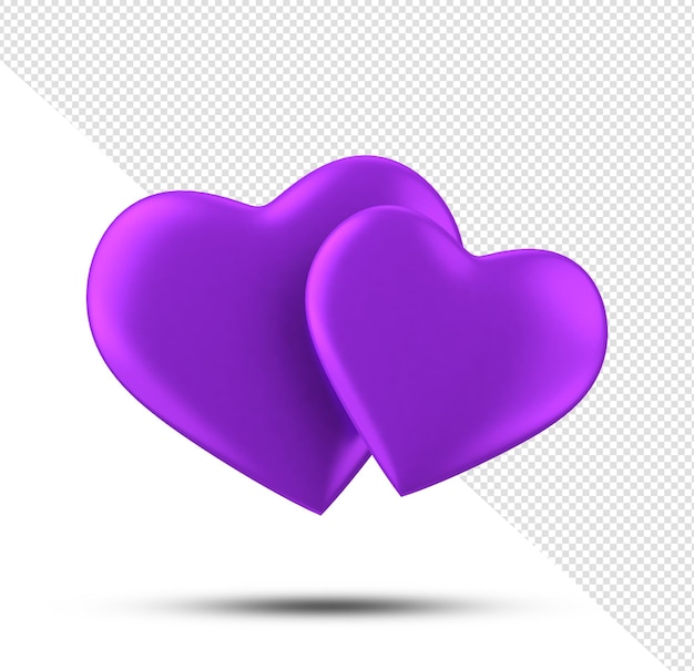 3d render of heart on transparent background