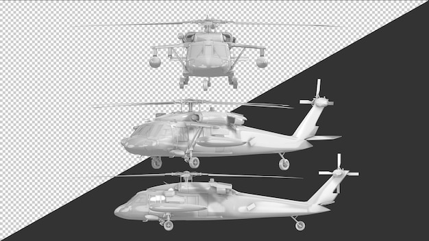 PSD 3d render helicopter