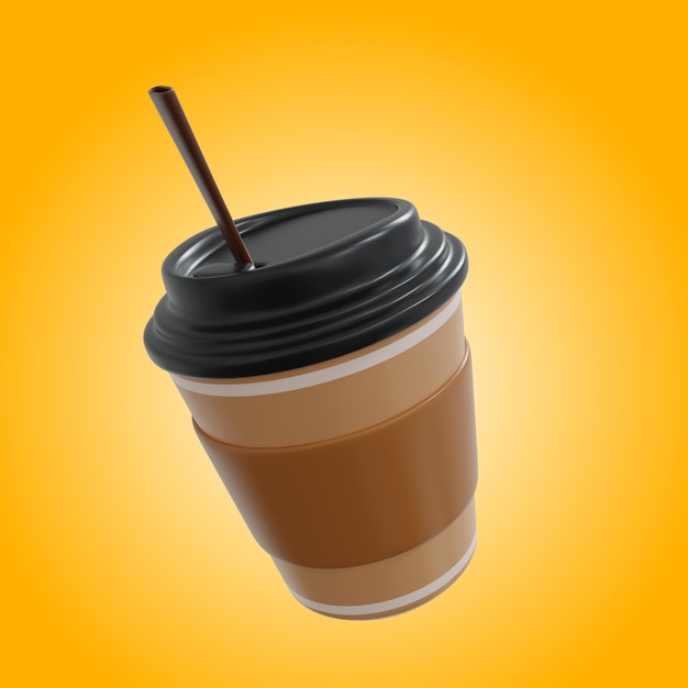 PSD 3d render of hot coffee