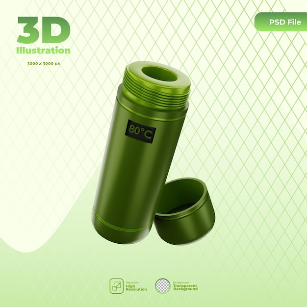 3d render hot thermos