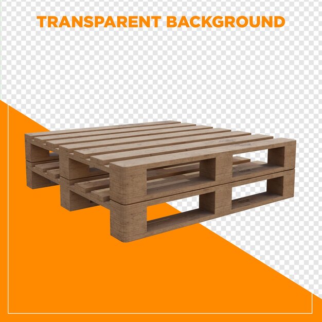 3d render houten pallet doorzichtige achtergrond