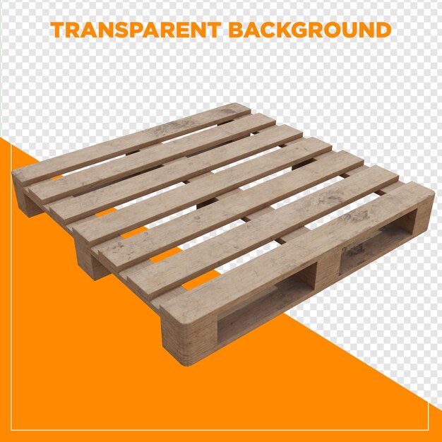 3d render houten pallet doorzichtige achtergrond
