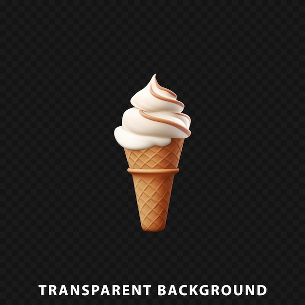 PSD 3d render ice cream isolated on transparent background