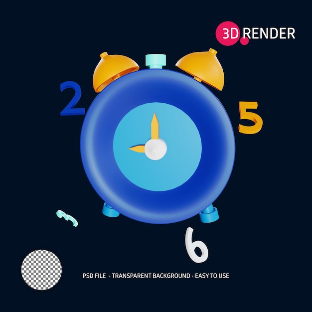 3d render icon alarm clock 7