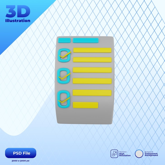 Missione di base dell'icona di rendering 3d