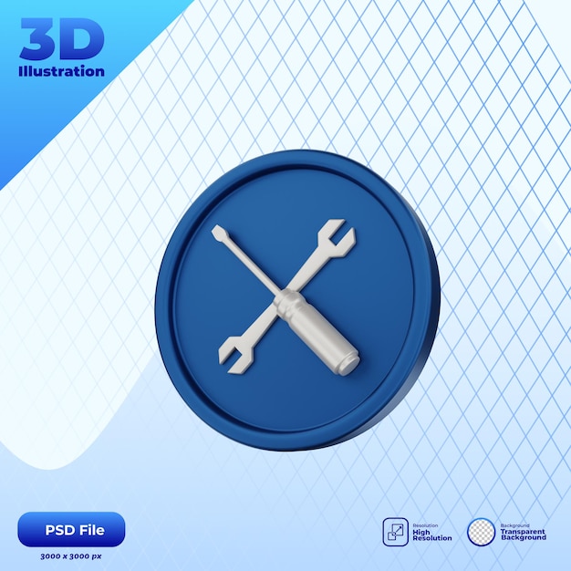 PSD 3dレンダリングアイコンの基本的なサービス