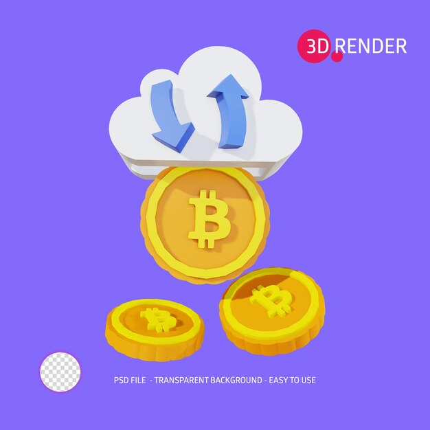 Icona di rendering 3D Backup BitCoin