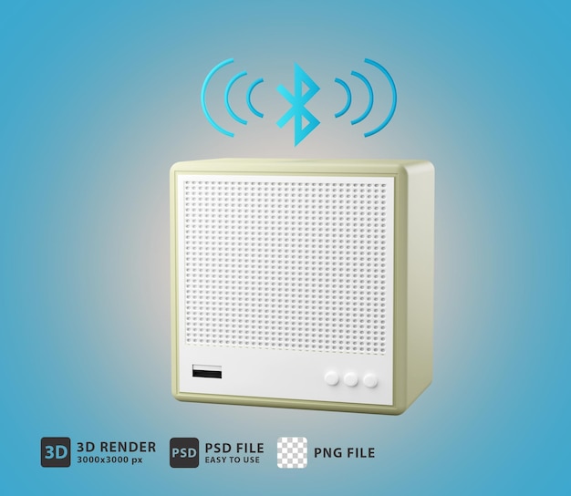 PSD 3d render icon bluetooth speaker