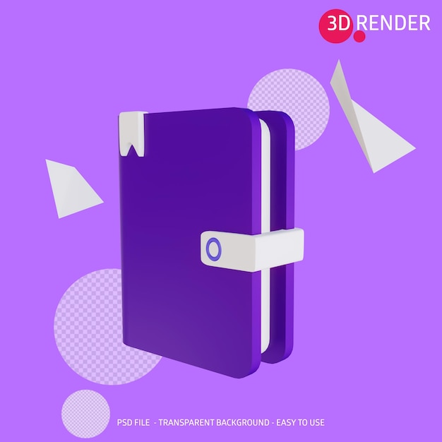 3D render icon boek