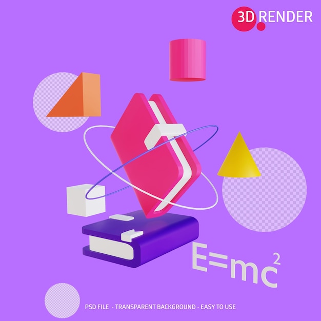 PSD 3d render icon book 4