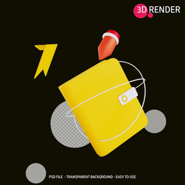 3d render icon book 8