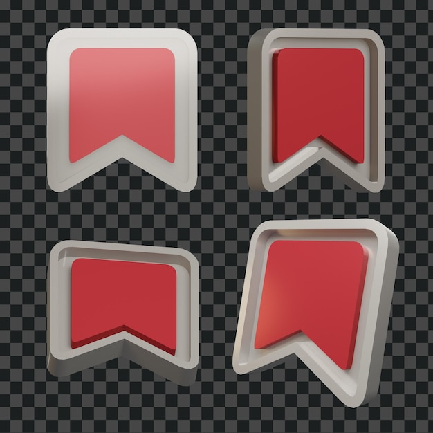 3d render icon bundle social media like object