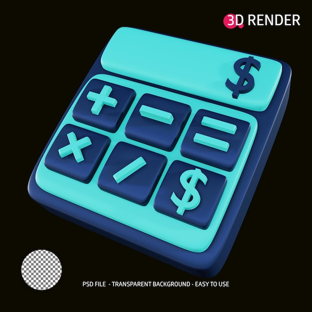 PSD 3d render icon calculator 20