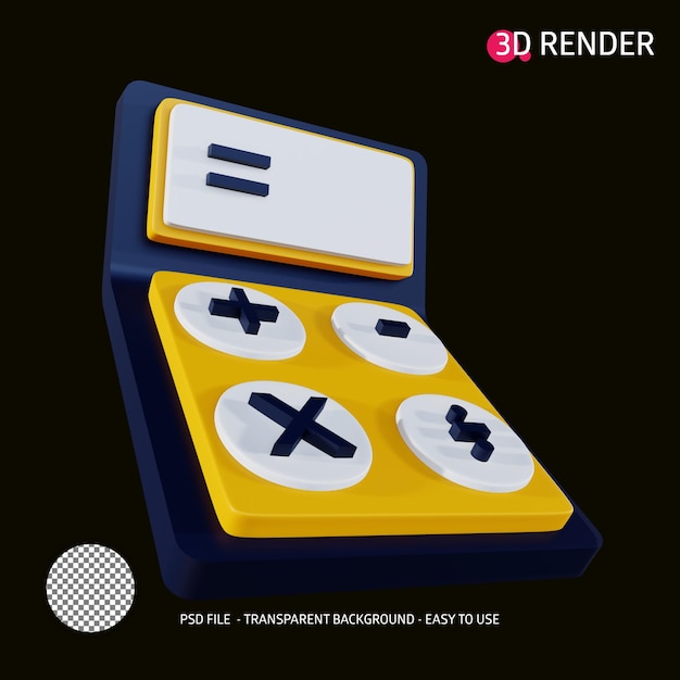 PSD 3d render icon calculator 3