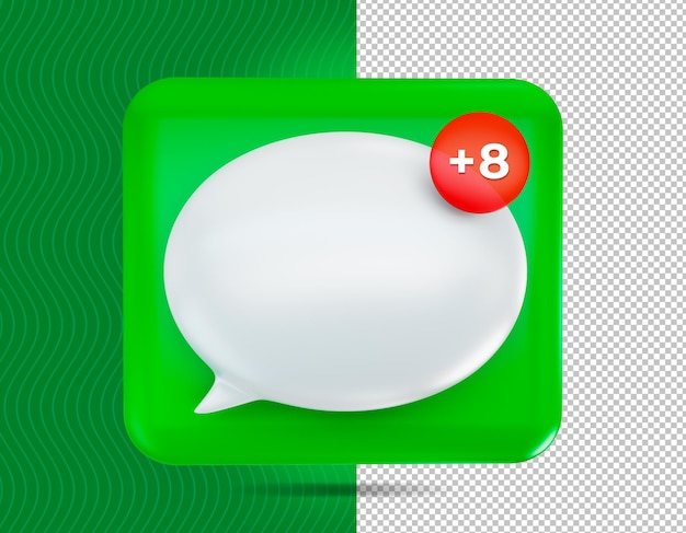 3D render icon chat bubble