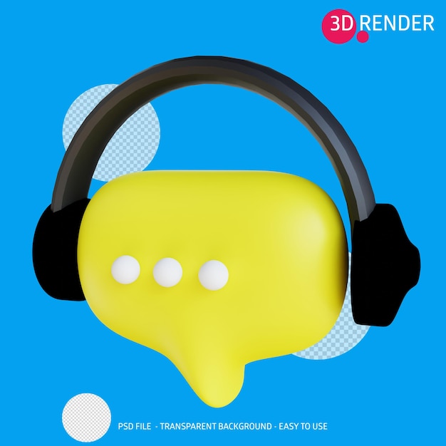 3D render icon chatting