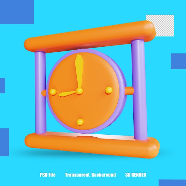 PSD 3d render icon clock 2