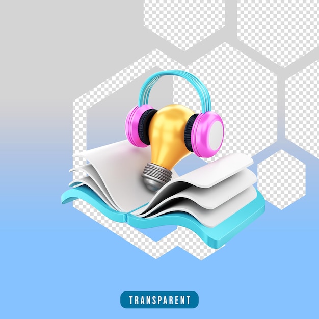 PSD 3d render icon creative learning