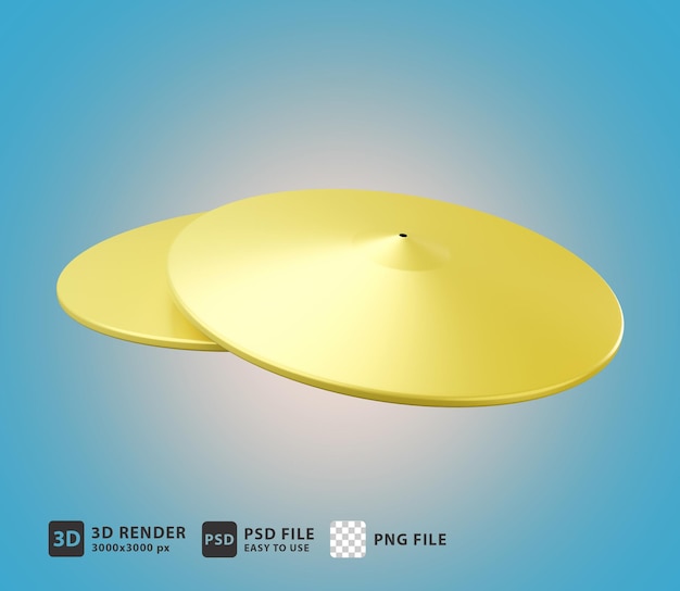 PSD 3d render icon cymbal