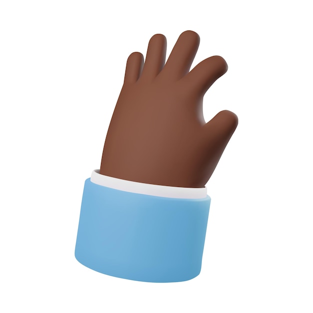 3d render icon of dark skinned hand gesture vector illustration