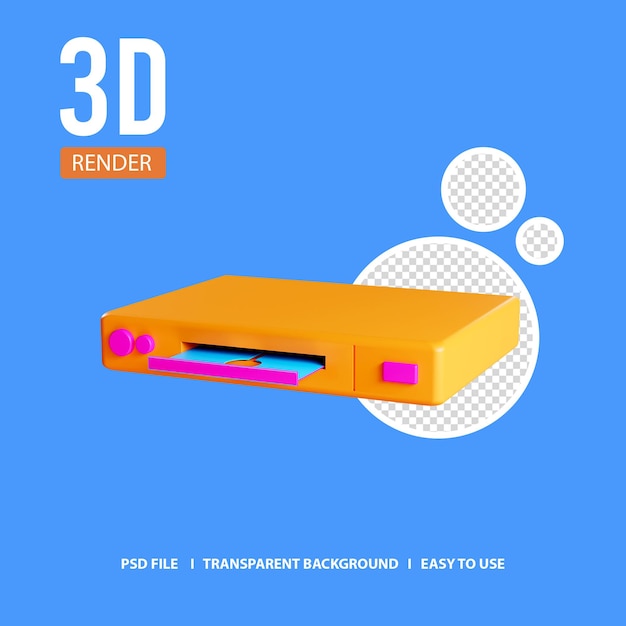 3d render icon dvd player