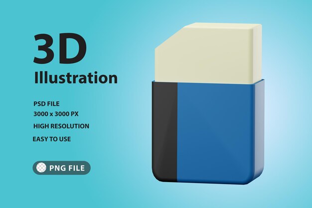 3d render icon eraser