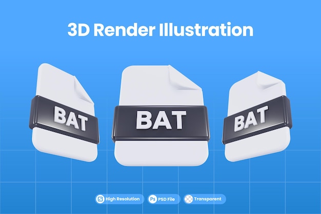 3dレンダリングアイコンファイル形式のバット