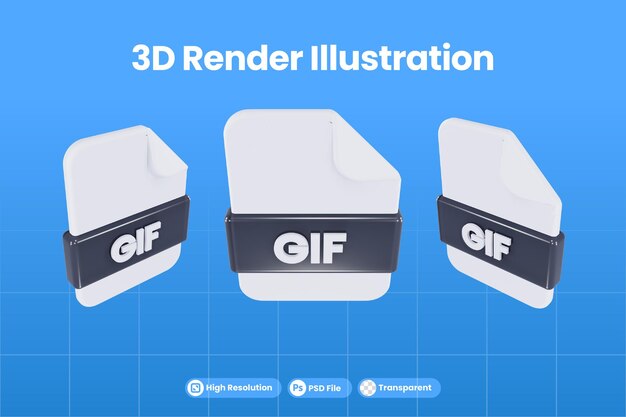 Формат файла значка 3d рендеринга gif