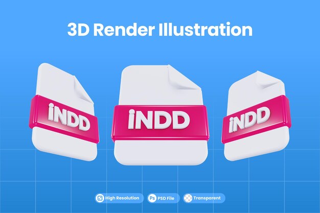 Формат файла значка 3d-рендеринга indd