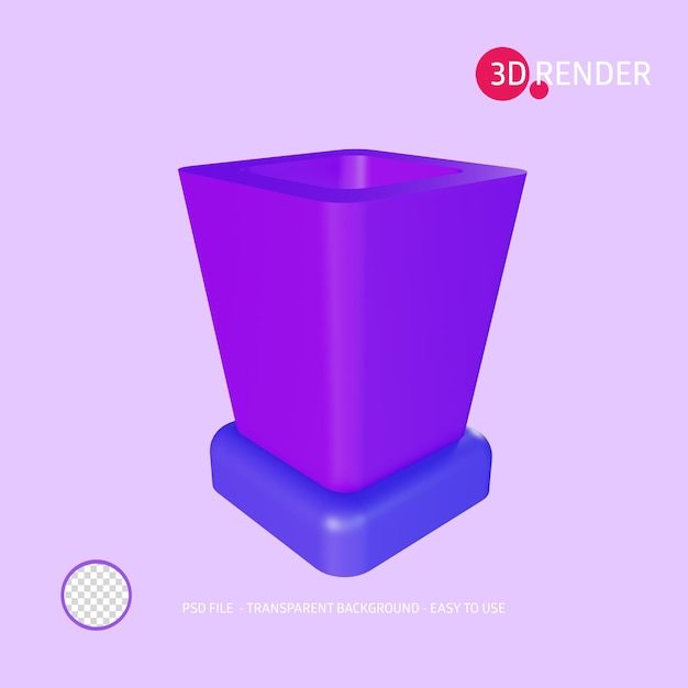 3d render icon flower pot 1