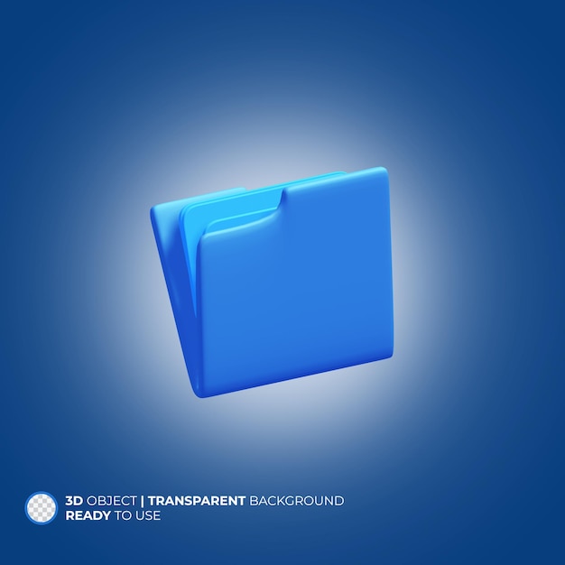 3d render icon folder alpha background