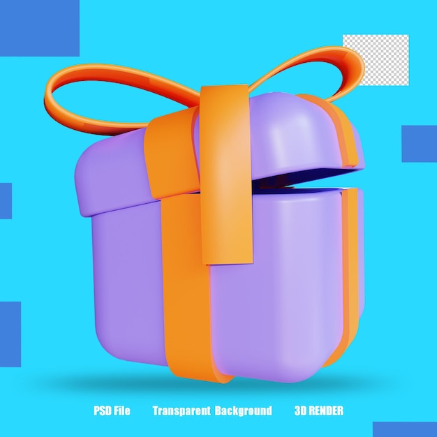 3d 렌더링 아이콘 Giftbox 3