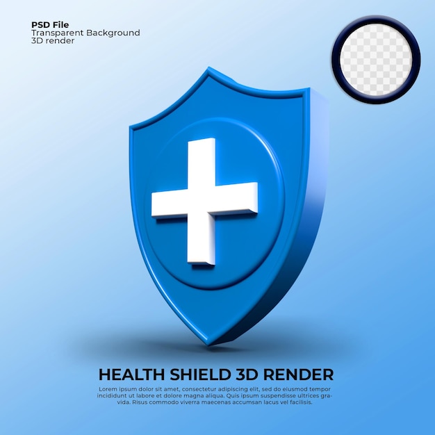 3d render icon health shield green pandemic vaccine