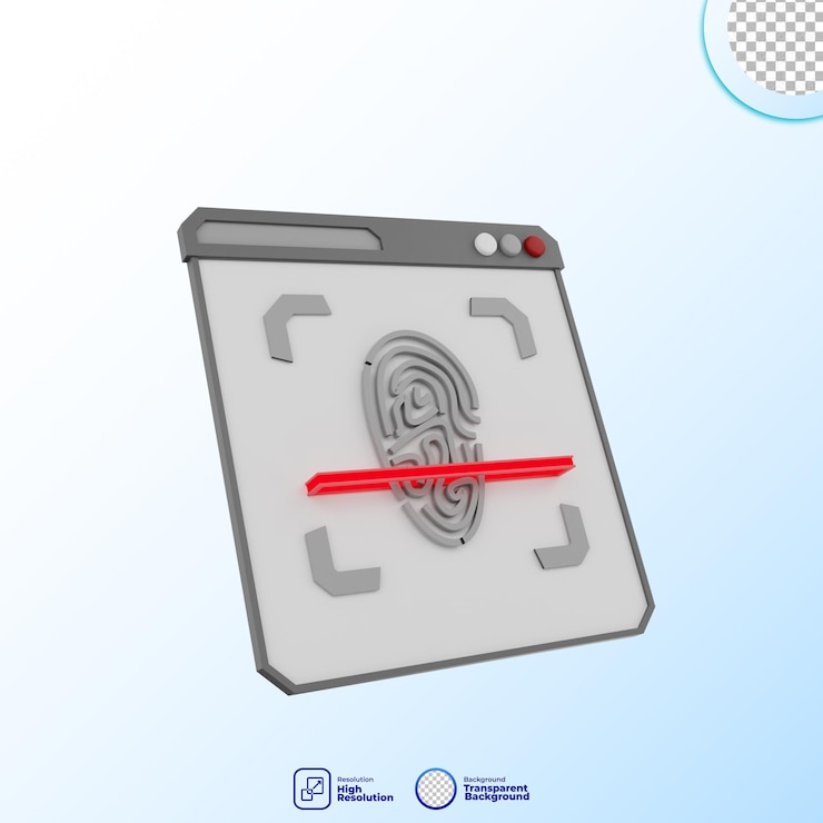 PSD 3d render icon internet security