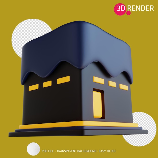 3D render icon kaaba